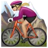 Woman Mountain Biking: Medium-Light Skin Tone Emoji 🚵🏼‍♀️ image - WhatsApp style