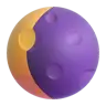 वानिंग क्रिसेंट मून सिंबल Emoji 🌘 image - Microsoft 3D Fluent style