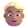 Person: Medium Skin Tone, Blond Hair Emoji 👱🏽 image - Microsoft 3D Fluent style