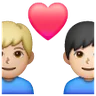 Couple With Heart: Man, Man, Medium-Light Skin Tone, Light Skin Tone Emoji 👨🏼‍❤️‍👨🏻 image - Samsung style