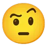 片眉毛を上げた顔 Emoji 🤨 image - Google Noto Color Animated style