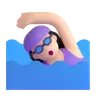 Woman Swimming: Light Skin Tone Emoji 🏊🏻‍♀️ image - Microsoft 3D Fluent style