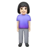 Woman Standing: Light Skin Tone Emoji 🧍🏻‍♀️ image - Samsung style