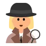 Woman Detective: Medium-Light Skin Tone Emoji 🕵🏼‍♀️ image - Tossface style