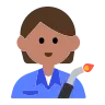 Factory Worker: Medium Skin Tone Emoji 🧑🏽‍🏭 image - Tossface style