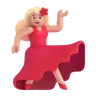 Woman Dancing: Medium-Light Skin Tone Emoji 💃🏼 image - Microsoft 3D Fluent style