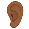 Ear: Medium-Dark Skin Tone Emoji 👂🏾 image - Apple style