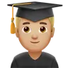 Man Student: Medium-Light Skin Tone Emoji 👨🏼‍🎓 image - Apple style