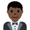 Man In Tuxedo: Dark Skin Tone Emoji 🤵🏿‍♂️ image - Twitter / X (Twemoji) style