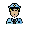 Police Officer: Medium-Light Skin Tone Emoji 👮🏼 image - OpenMoji style