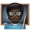 Teacher: Dark Skin Tone Emoji 🧑🏿‍🏫 image - WhatsApp style
