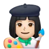 Woman Artist: Light Skin Tone Emoji 👩🏻‍🎨 image - Samsung style