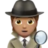 Detective: Medium Skin Tone Emoji 🕵🏽 image - Apple style
