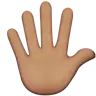 Hand With Fingers Splayed: Medium Skin Tone Emoji 🖐🏽 image - Apple style