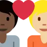 Couple With Heart: Person, Person, Dark Skin Tone, Medium-Light Skin Tone Emoji 🧑🏿‍❤️‍🧑🏼 image - Twitter / X (Twemoji) style