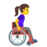 Woman In Manual Wheelchair Facing Right Emoji 👩‍🦽‍➡️ image - Google Noto Color style