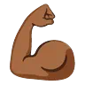Flexed Biceps: Medium-Dark Skin Tone Emoji 💪🏾 image - Google Noto Color Animated style