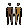 People Holding Hands: Dark Skin Tone, Medium-Dark Skin Tone Emoji 🧑🏿‍🤝‍🧑🏾 image - OpenMoji style