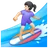 Woman Surfing: Light Skin Tone