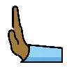 Leftwards Pushing Hand: Medium-Dark Skin Tone Emoji 🫷🏾 image - OpenMoji style