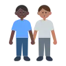 Men Holding Hands: Dark Skin Tone, Medium Skin Tone Emoji 👨🏿‍🤝‍👨🏽 image - Tossface style