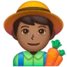 Man Farmer: Medium-Dark Skin Tone Emoji 👨🏾‍🌾 image - Samsung style
