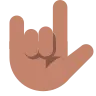Love-You Gesture: Medium Skin Tone Emoji 🤟🏽 image - Tossface style