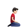 Man Kneeling Facing Right: Light Skin Tone Emoji 🧎🏻‍♂️‍➡️ image - Apple style