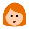 Woman: Light Skin Tone, Red Hair Emoji 👩🏻‍🦰 image - Tossface style