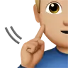 Deaf Man: Medium-Light Skin Tone Emoji 🧏🏼‍♂️ image - Apple style