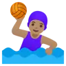 Woman Playing Water Polo: Medium Skin Tone Emoji 🤽🏽‍♀️ image - Google Noto Color style