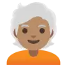 Person: Medium Skin Tone, White Hair Emoji 🧑🏽‍🦳 image - Google Noto Color style