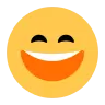 Emoji Volto sorridente con la bocca aperta e gli occhi sorridenti 😄 image - Tossface style