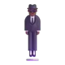 Person In Suit Levitating: Medium-Dark Skin Tone Emoji 🕴🏾 image - Microsoft 3D Fluent style