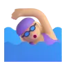 Woman Swimming: Medium-Light Skin Tone Emoji 🏊🏼‍♀️ image - Microsoft 3D Fluent style