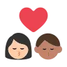 Kiss: Woman, Man, Light Skin Tone, Medium Skin Tone Emoji 👩🏻‍❤️‍💋‍👨🏽 image - Tossface style