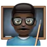 Man Teacher: Dark Skin Tone Emoji 👨🏿‍🏫 image - WhatsApp style