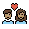 Couple With Heart: Medium Skin Tone Emoji 💑🏽 image - OpenMoji style