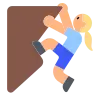 Woman Climbing: Medium-Light Skin Tone Emoji 🧗🏼‍♀️ image - Tossface style
