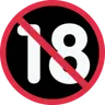Emoji Nessuno sotto il simbolo di diciotto anni 🔞 image - Twitter / X (Twemoji) style