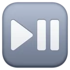 Эмодзи Черный направленный вправо треугольник с двойной вертикальной линией ⏯ image - Facebook Meta style