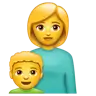 Family: Woman, Boy Emoji 👩‍👦 image - WhatsApp style