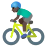 Man Biking: Dark Skin Tone Emoji 🚴🏿‍♂️ image - Google Noto Color style