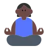 Woman In Lotus Position: Dark Skin Tone Emoji 🧘🏿‍♀️ image - Tossface style