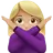 Woman Gesturing No: Medium-Light Skin Tone