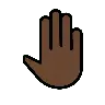 Raised Back Of Hand: Dark Skin Tone Emoji 🤚🏿 image - OpenMoji style