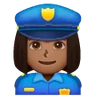 Woman Police Officer: Medium-Dark Skin Tone Emoji 👮🏾‍♀️ image - Samsung style