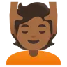 Person Getting Massage: Medium-Dark Skin Tone Emoji 💆🏾 image - Google Noto Color style