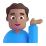 Man Tipping Hand: Medium Skin Tone Emoji 💁🏽‍♂️ image - Microsoft 3D Fluent style
