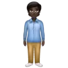 Person Standing: Dark Skin Tone Emoji 🧍🏿 image - WhatsApp style